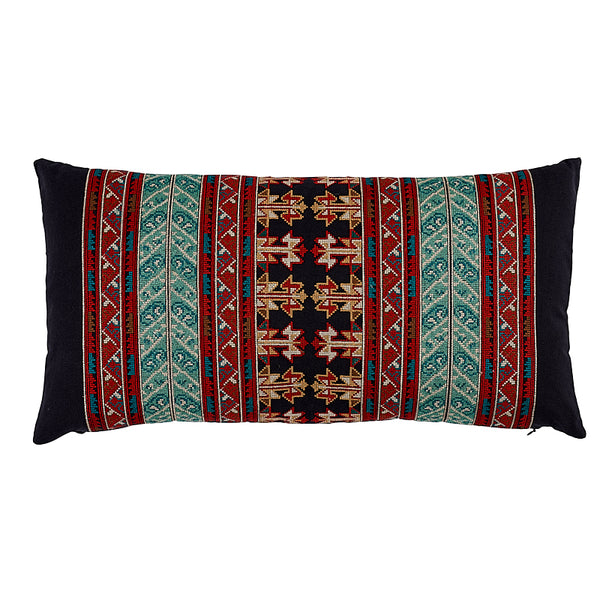 Vinka Embroidery Pillow Red&Black | Schumacher Pillows