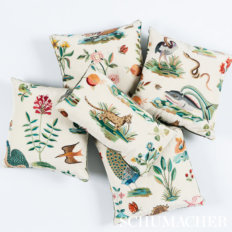 ROYAL SILK EMBROIDERY PILLOW Multi