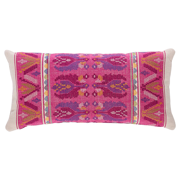 Sandor Stripe Embroidery Pillow Magenta | Schumacher Pillows