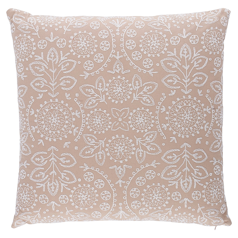 Tiana Embroidery 20" Pillow Natural