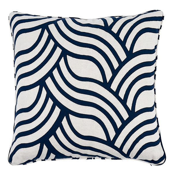 Sangomar Applique 22" Pillow Navy | Schumacher Pillows
