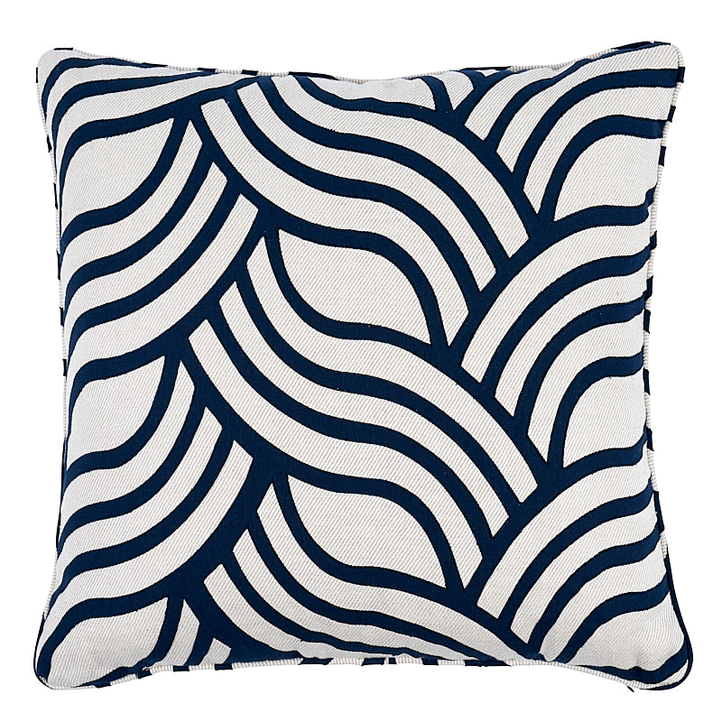 Sangomar Applique 22" Pillow Navy