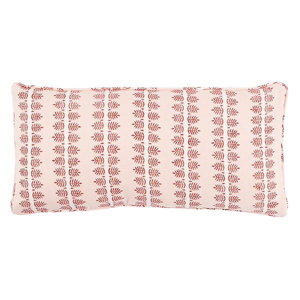 Alva Hand Block Print Pillow Blush | Schumacher Pillows