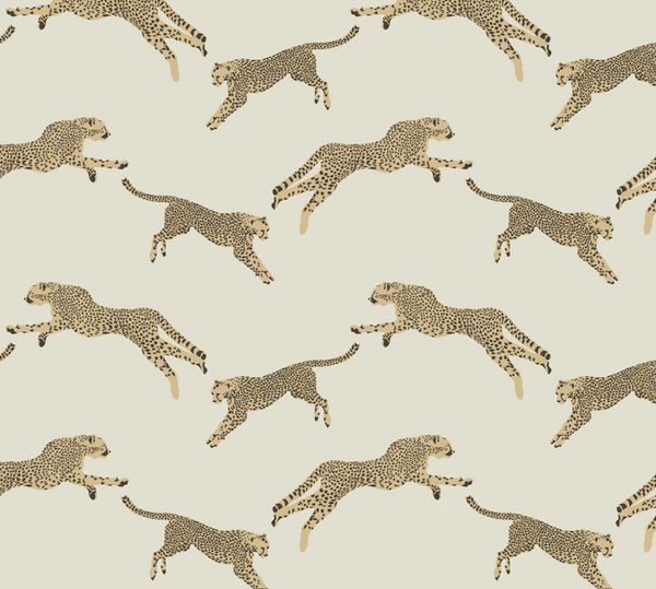 Scalamandre Leaping Cheetah Wallcovering - Dune