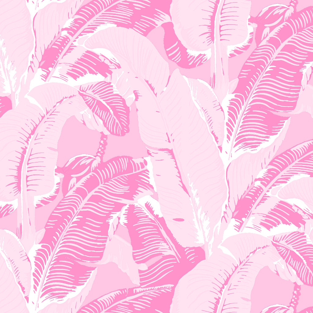 The Iconic Beverly Hills™ Banana Leaf Wallpaper - Flamingo Pink - Designer Wallcoverings and Fabrics