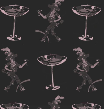 Poodle Martinis - Designer Wallcoverings and Fabrics