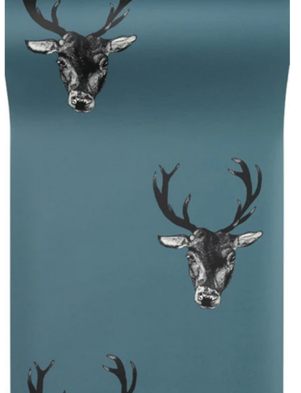 Small Stag Teal Wallcovering | Graduate Collection