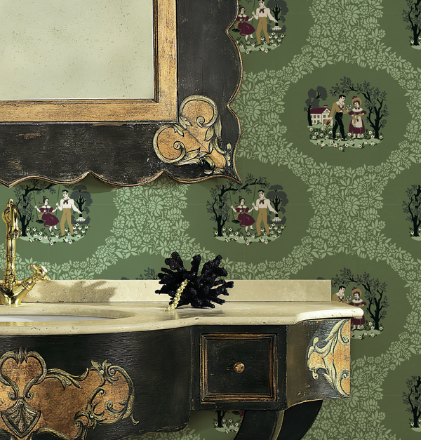 Sally's Authentic Scenic Vintage 1950's Traditional | Architectural Wallcoverings