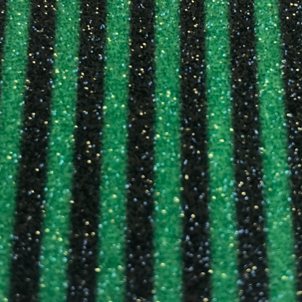Stripe Glitter - Black & Green | Glitter Walls
