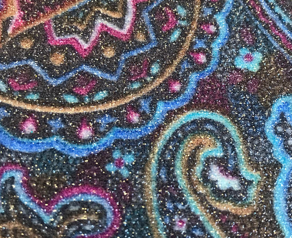 Paisley Glitter - Blue Pink Multi | Glitter Walls