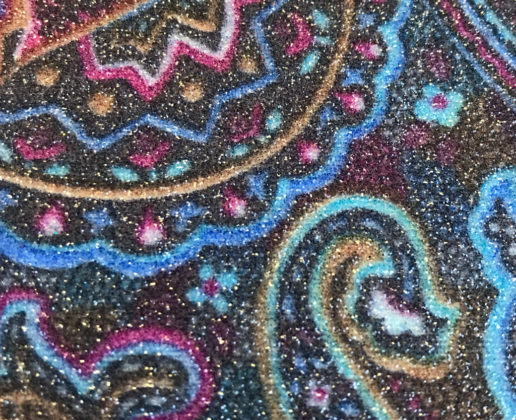 Paisley Glitter Wallpaper - Blue Pink Multi | Glitter Walls