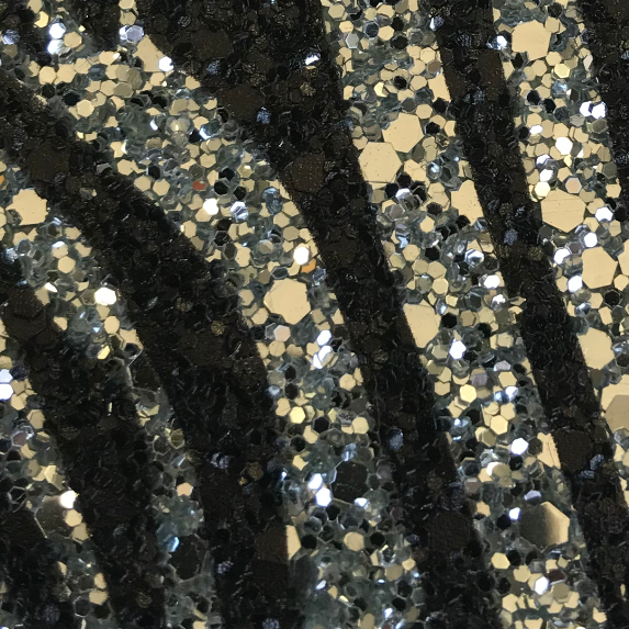 Zebra Glitter - Silver | Glitter Walls