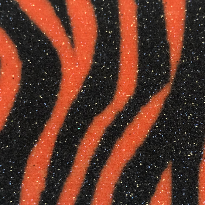 Zebra Glitter Wallpaper - Black & Orange | Glitter Walls