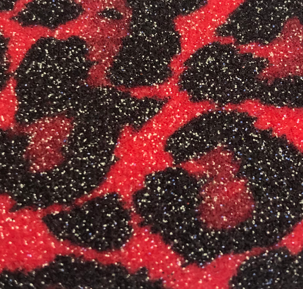 Leopard Glitter Wallpaper - Red | Glitter Walls