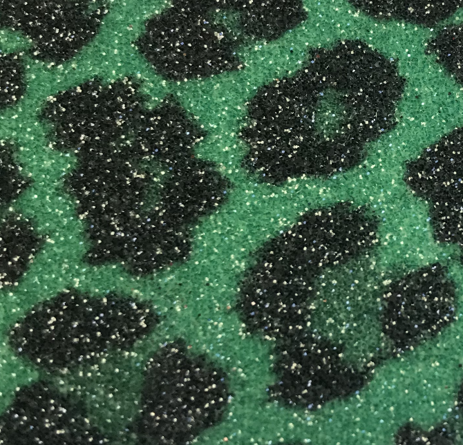 Leopard Glitter Wallpaper - Green | Glitter Walls