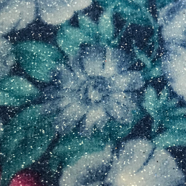 Foral Glitter Wallpaper -  Blue Multi | Glitter Walls