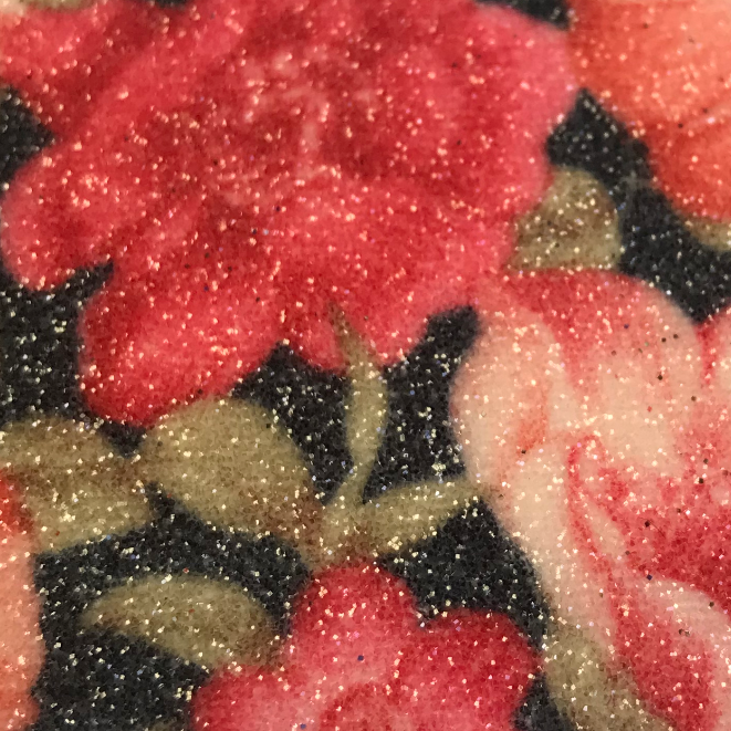 Foral Glitter Wallpaper -  Pink Multi On Black | Glitter Walls