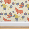 Hilly's Hippo Vintage 1970's Wallpaper on Italiano Grasscloth
