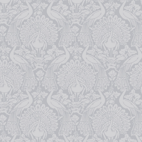 Laura Ashley Peacock Damask Pale Slate Wallcovering