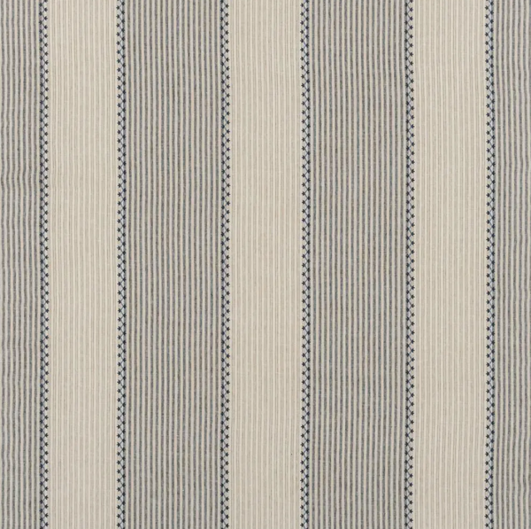 Carleigh Embroided Ticking Denim Blue - Off-White Fabric | Ralph Lauren