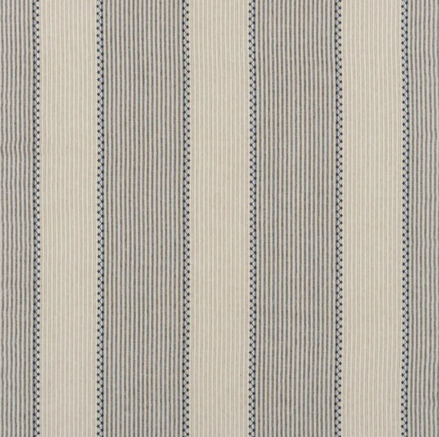 Carleigh Embroided Ticking - Denim | Ralph Lauren Fabric