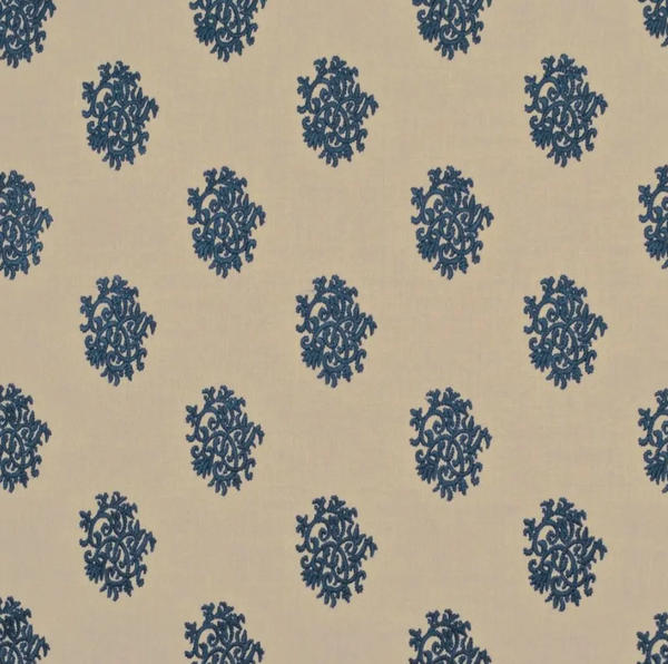 Delphine Embroidery Indigo Blue - Beige Fabric | Ralph Lauren