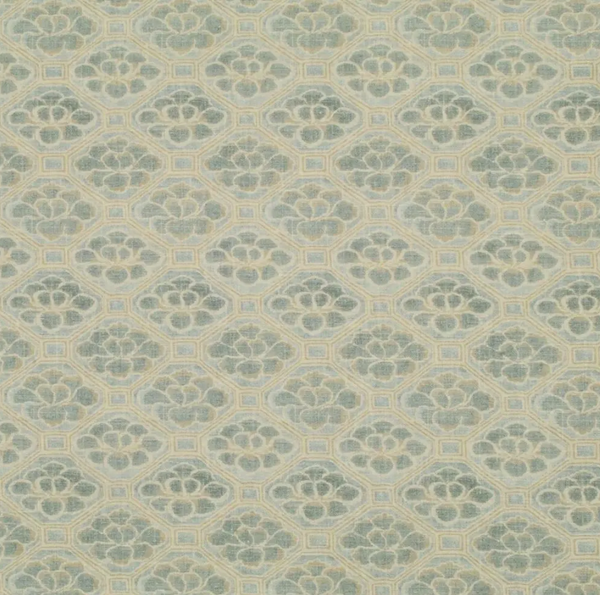 Belton Floral (Nakuru) Chambray Blue - Pale Beige Fabric | Ralph Lauren