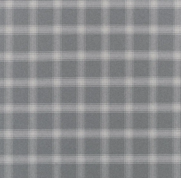 Doublebrook Plaid Grey Flannel - Gray Fabric | Ralph Lauren