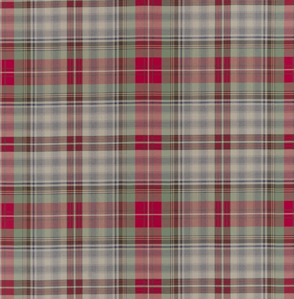 Glasglow Tartan Vintage Red Multi - Light Gray Fabric | Ralph Lauren
