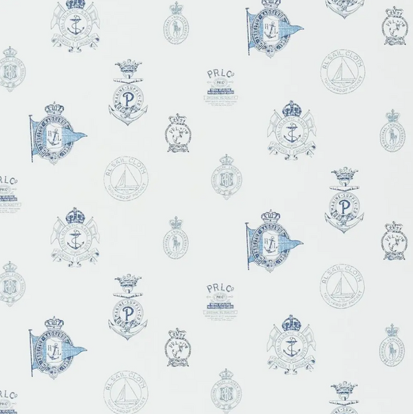 Rowthorne Crest  Navy Wallpaper |    Ralph Lauren