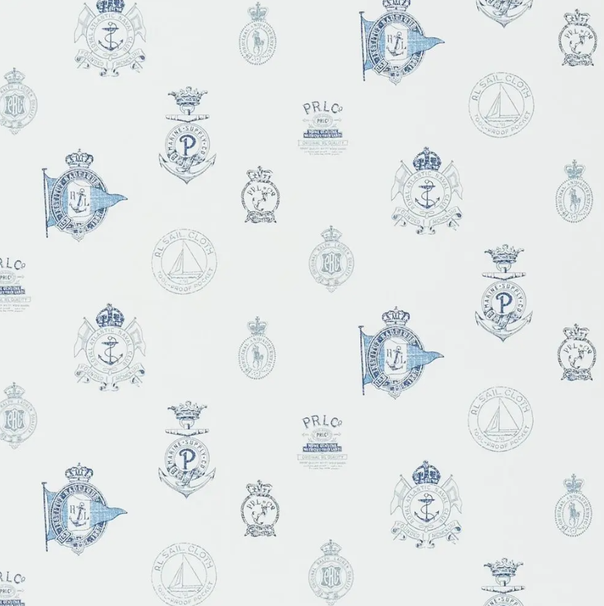 Rowthorne Crest  Navy Wallpaper |    Ralph Lauren