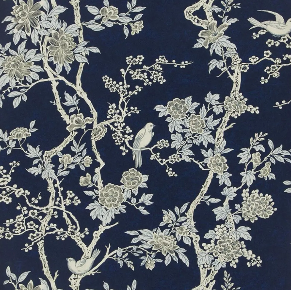 Marlowe Floral  Prussian Blue Wallpaper |    Ralph Lauren