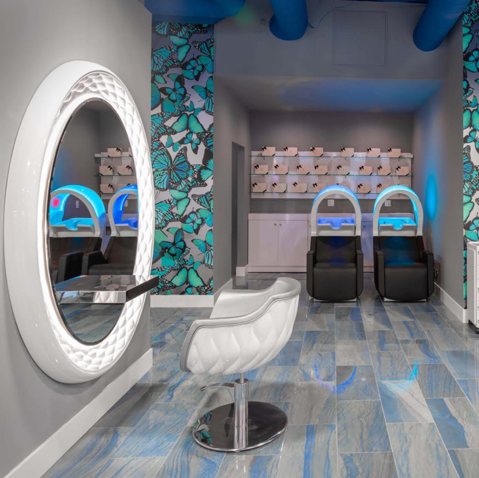 Chanteuse Big Butterflies - Turquoise Blue - Designer Wallcoverings and Fabrics