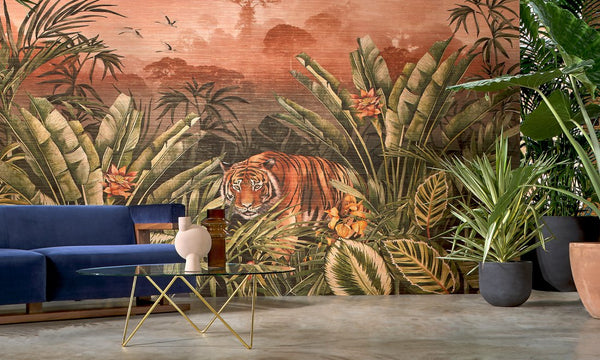 Silk Road Garden Jungle Tiger Tropical Wallcovering