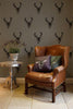Small Stag Wallpaper - Designer Wallcoverings and Fabrics