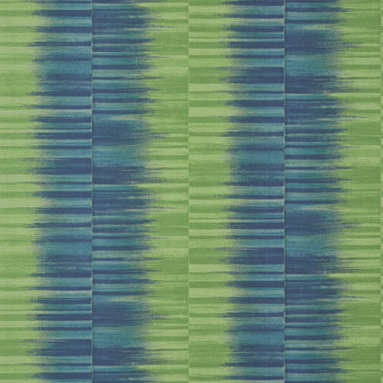 Mekong Stripe Green and Blue - Green and Blue Wallcovering | Thibaut