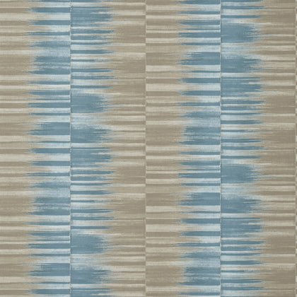 Mekong Stripe Spa Blue and Beige - Spa Blue and Beige Wallcovering | Thibaut