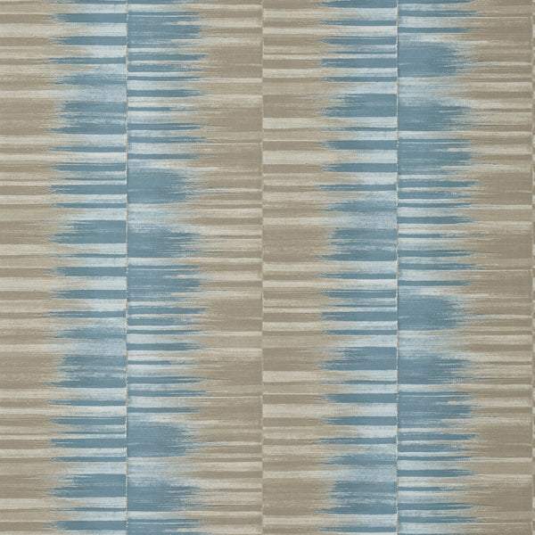 Mekong Stripe Spa Blue and Beige - Spa Blue and Beige Wallcovering | Thibaut