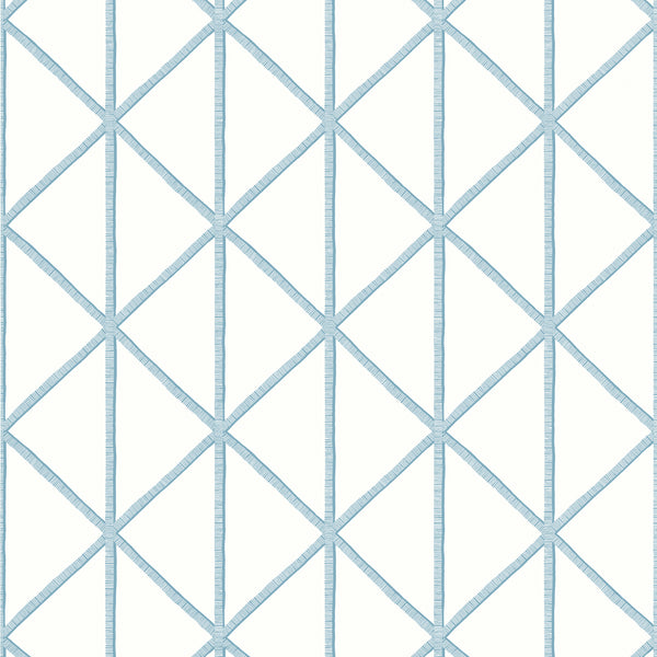Box Kite Spa Blue - Ivory Wallcovering | Thibaut