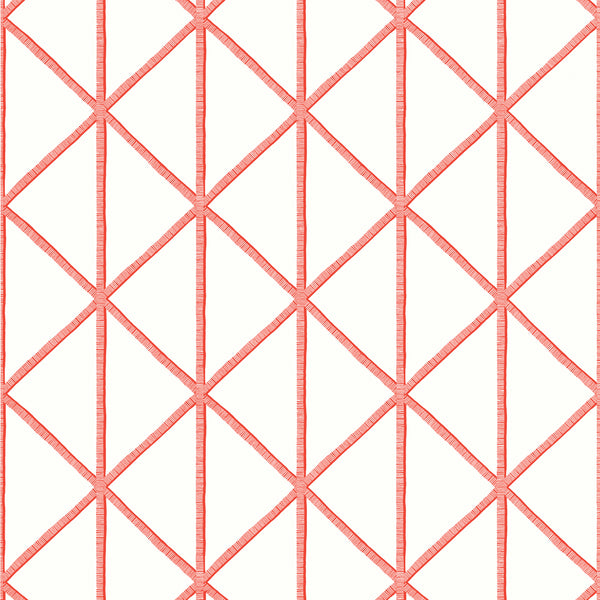 Box Kite Coral - Coral Wallcovering | Thibaut