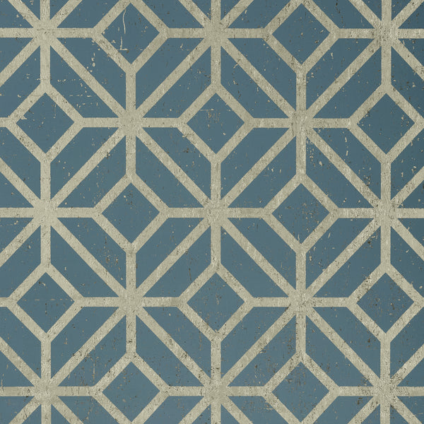 Mamora Trellis Cork Mineral on Metallic Pewter | Thibaut
