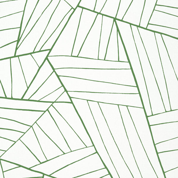 Jordan Emerald on White - Ivory Wallcovering | Thibaut