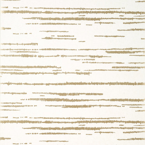 Echo Metallic Gold on White - Ivory Wallcovering | Thibaut