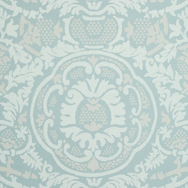 Earl Damask Robin's Egg - Robin's Egg Wallcovering | Thibaut