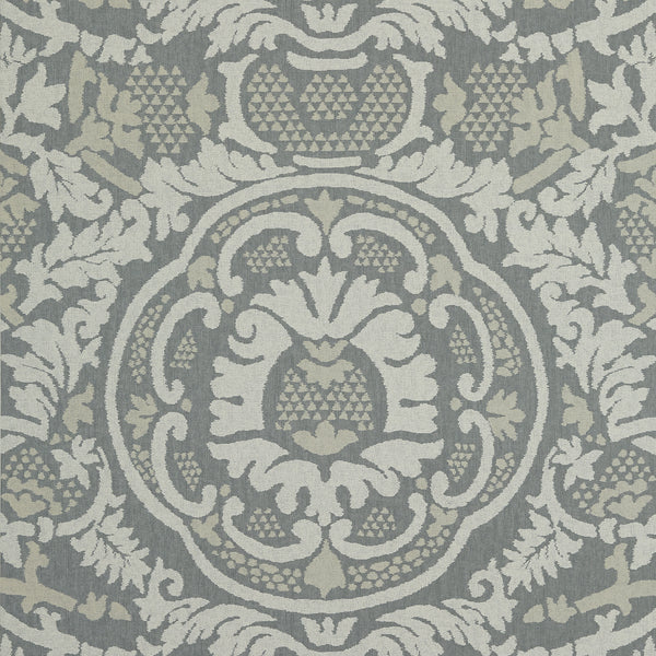 Earl Damask Charcoal - Charcoal Wallcovering | Thibaut