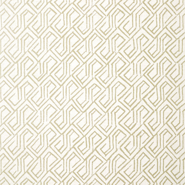 Tortona Metallic Gold on Cream - Metallic Gold on Cream Wallcovering | Thibaut