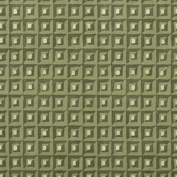 Square Dance Olive Green - Olive Green Wallcovering | Thibaut