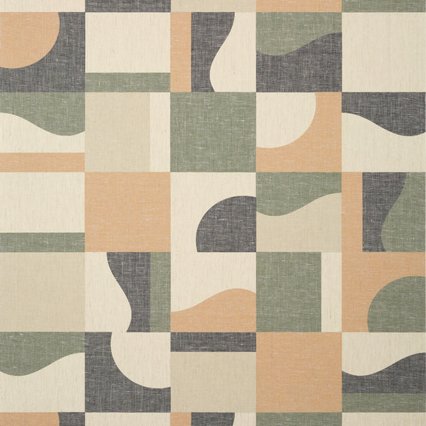 Colored Blocks Green - Green Wallcovering | Thibaut