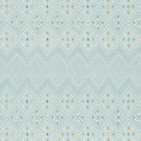 High Plains Spa Blue - Spa Blue Wallcovering | Thibaut