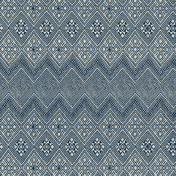 High Plains Navy and White - Navy and White Wallcovering | Thibaut